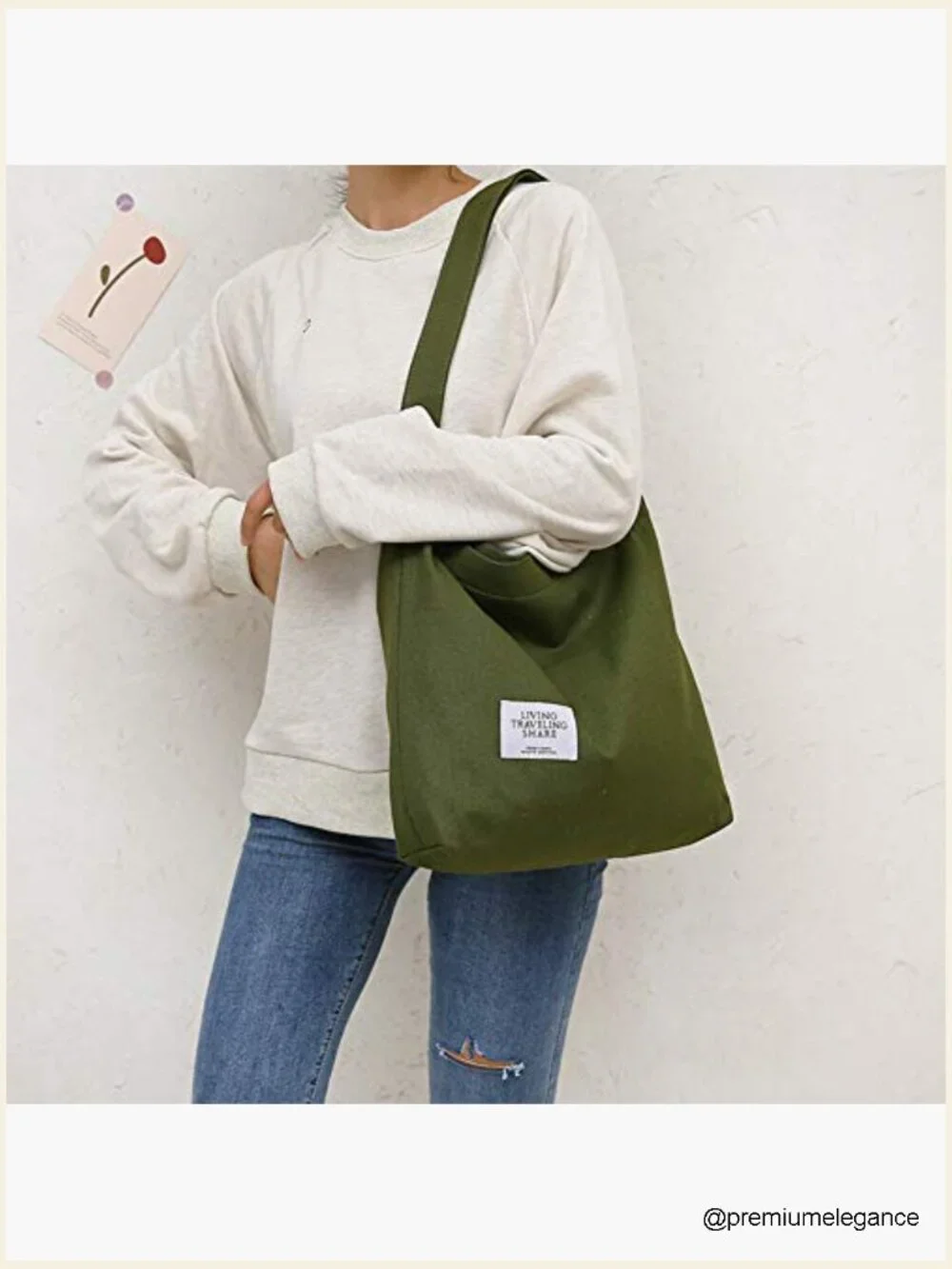 Retro Large Canvas Hobo Crossbody Handbag Casual Tote